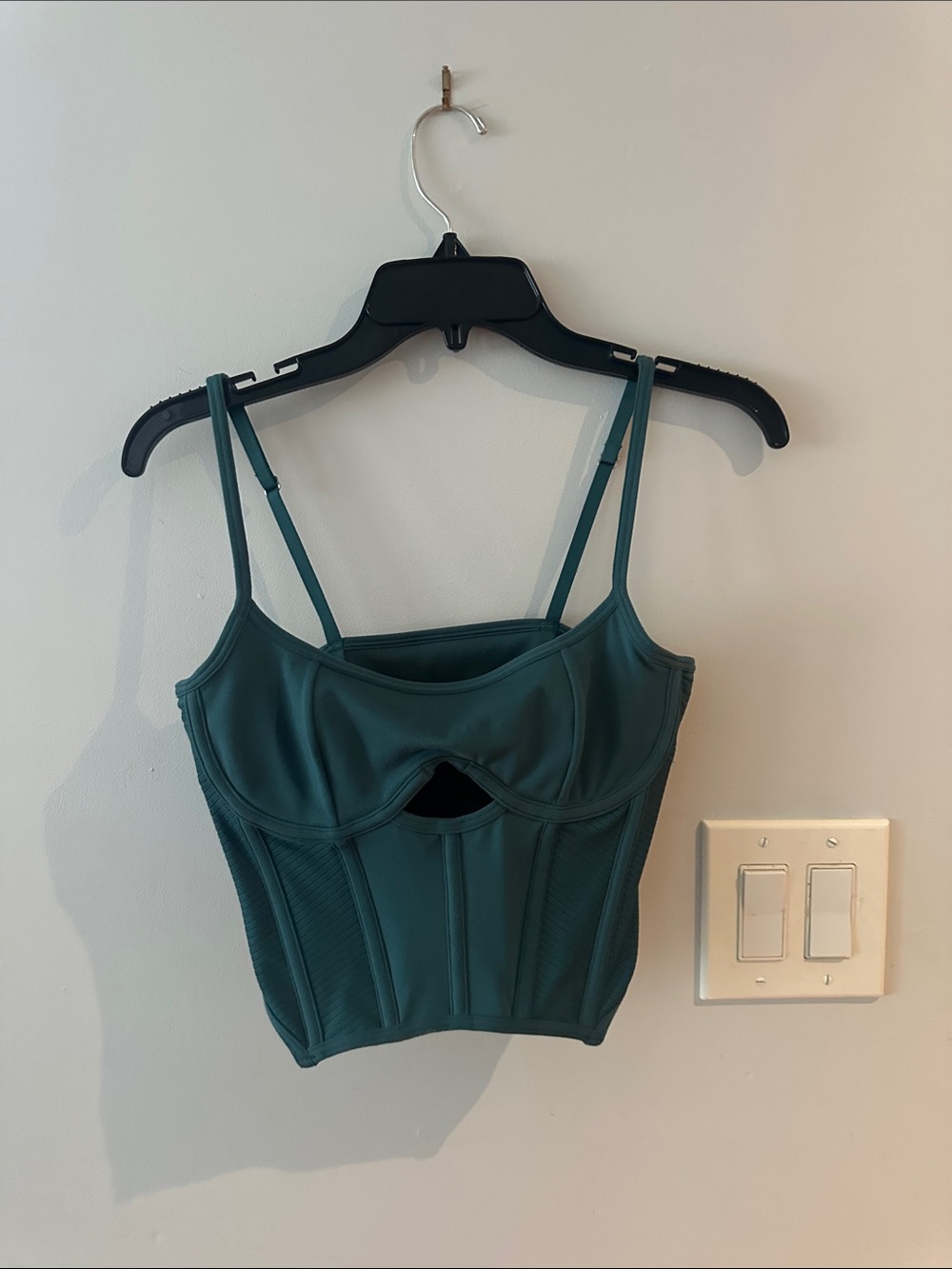 Hollister Teal Corset-Style Cropped Camisole